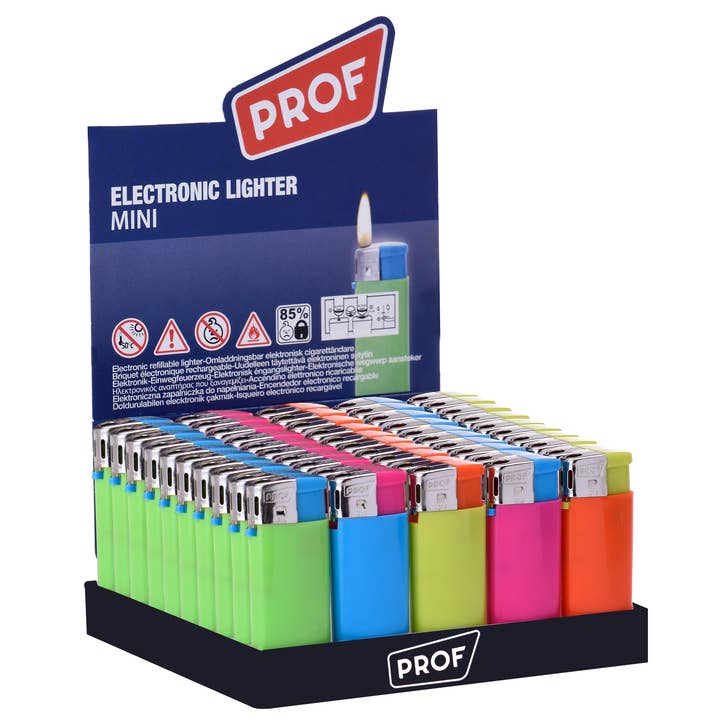 Accendino PROF MINI SMOOTH BICOLOR DL-50 per la vendita all'ingrosso da parte di PROF