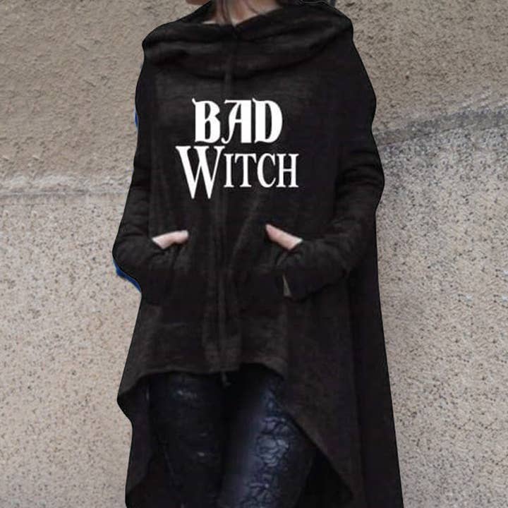BAD WITCH Tryckt Ficktröja med huva för wholesale av Tourtiwi