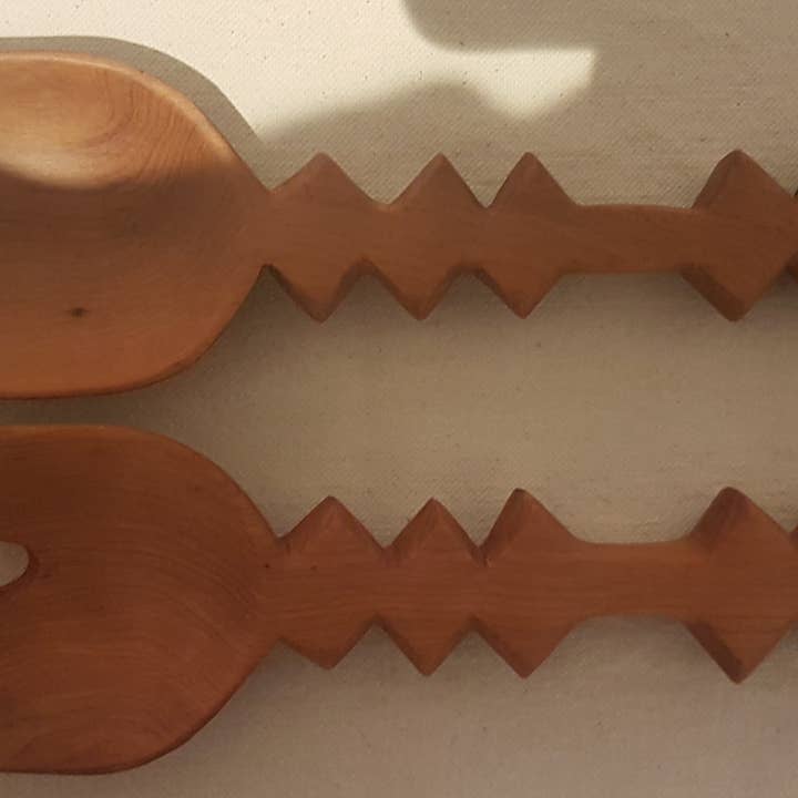 Lalla De Moulati - Wholesale Serving Utensil - Symbole thuja wood salad servers 30 cm