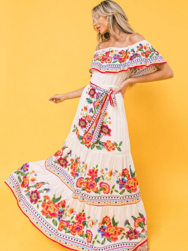 A printed maxi dress-ID17914 for wholesale by FLYING TOMATO