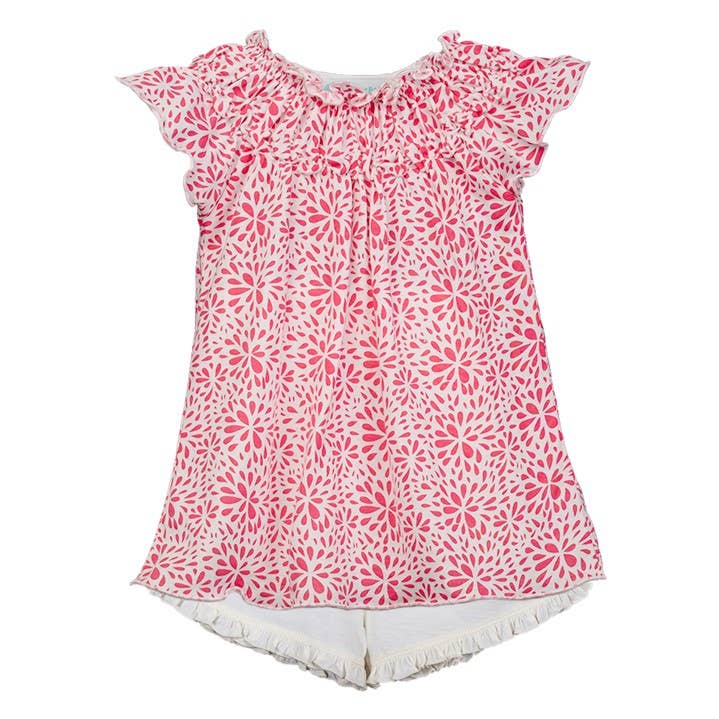 Juego de túnicas fruncidas, con toques blancos, juego de 2 piezas para bebés para venta al por mayor de Feather Baby