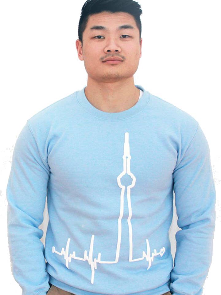 Baby Blue BigBeat Crewneck Sweatshirt for wholesale by HeartBeats T.O.