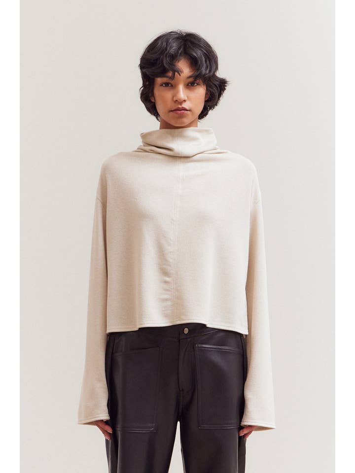 Grade & Gather - Wholesale Knit Top - Women's - 42082 - COWL NECK LOOSE FIT TOP1