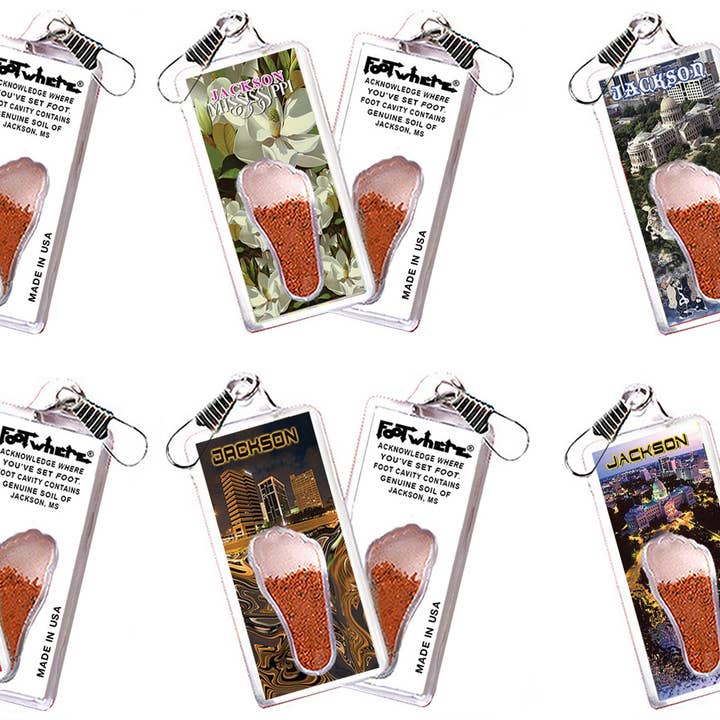 Jackson FootWhere® Souvenir Dragkedja. 72 stycken/6 olika stilar. för wholesale av FootWhere- USA Group, Inc.