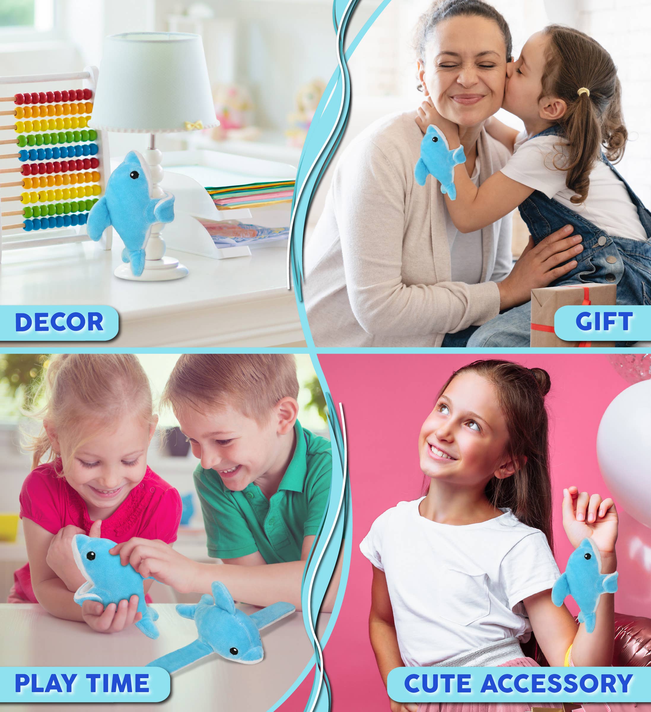 Cota Global - Wholesale Stuffed/Plush Toy - Kids & Baby - Slap Bracelet Plush - Dolphin3