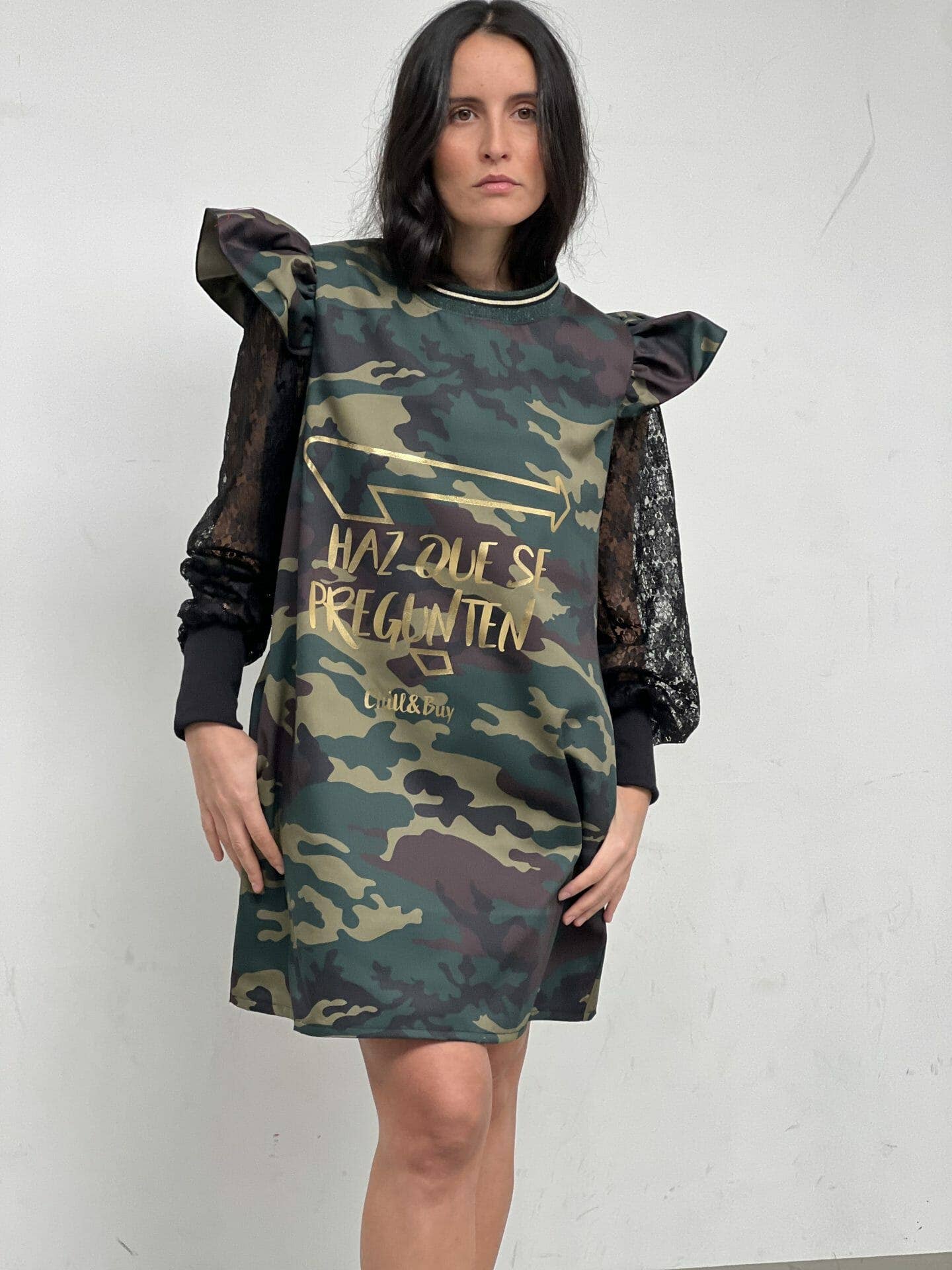 Chill&Buy - Vente Robe – femme - Mini-robe bouffée en dentelle à volants Ask2