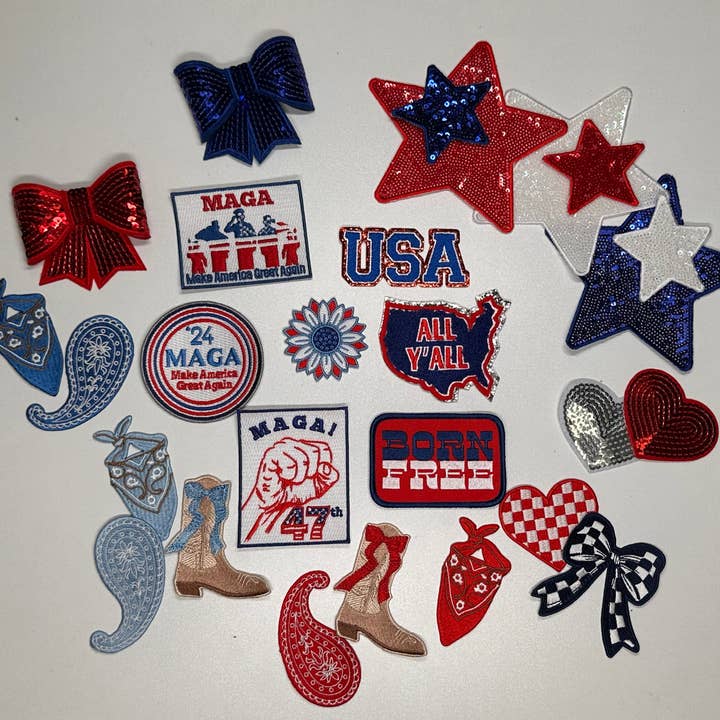 Aloe and Milk Boutique - Wholesale Hat Accessory - Women's - MAGA 24' Round, Republican patch, Trump, president, usa