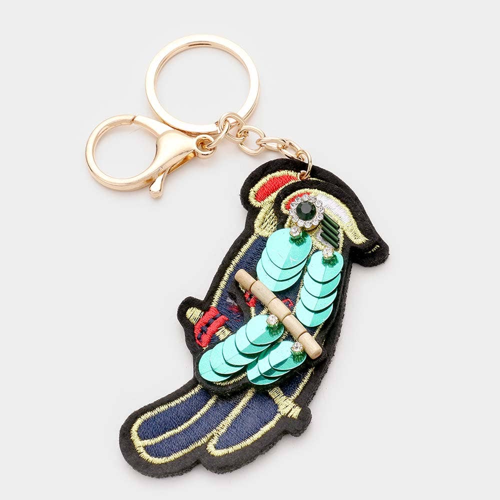 Sensibling Corp. - Wholesale Keychain - Women's - Sequin Threaded Parrot Keychain0