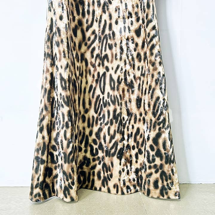 Color as pictures DR807Y Leopard Print Velvet Gown with One-Shoulder Grace for wholesale on Faire7