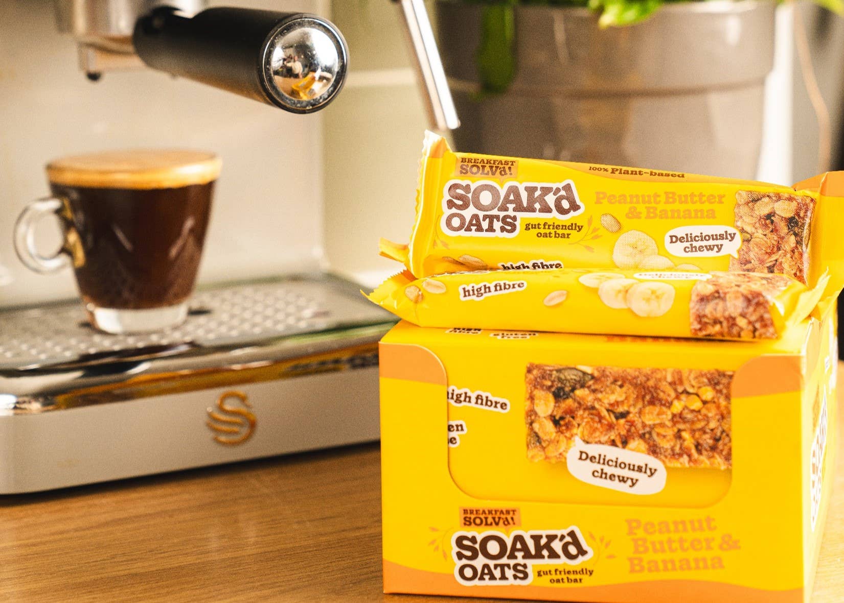 SOAK'd OATS - Vendita all'ingrosso Barrette - Confezione di barrette al burro di arachidi e avena alla banana (x16)5