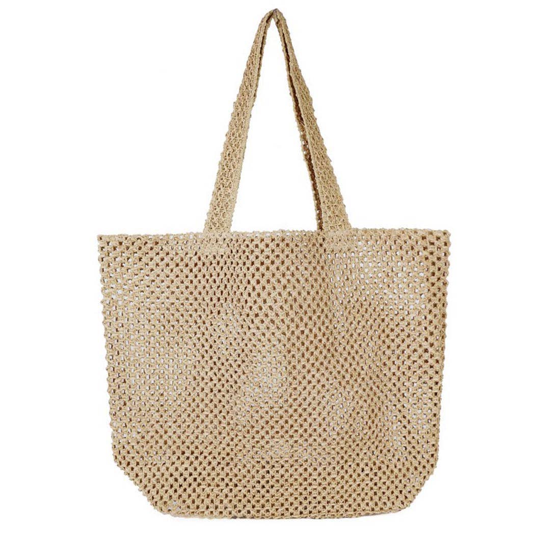 3AM BY H&D ACCESSORIES – Engroshandel Strandtaske – MASSIV HÆKLET HALMPOSE7