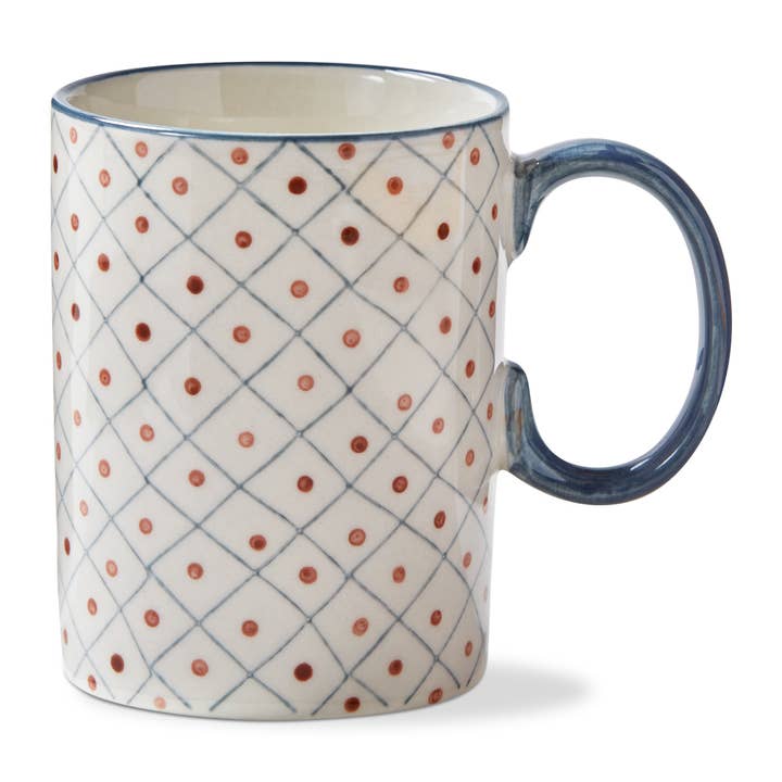 Stamped Grid Mug Multi Stoneware Everyday for wholesale by tag