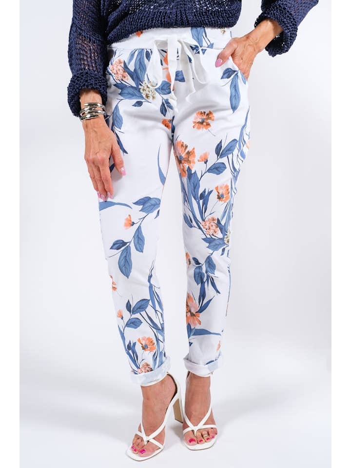 TINA Stephens Italy/Tees By Tina - Wholesale Pants - Women's - Roseann Floral Print Pant (PL710F)