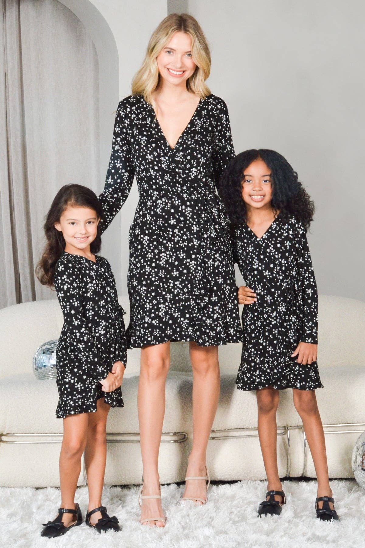 Mini Momo – wholesale Dress – Kids – Faux Wrap Dress Printed Jersey Mommy & Me Matching for Kids