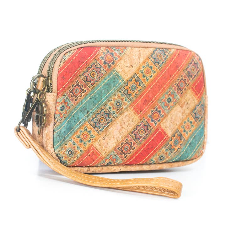 Meninas Bonitas Cork - Wholesale Clutch Bag - Women's - Natural Cork Patchwork Embellished Clutch for Women BAGF-0593