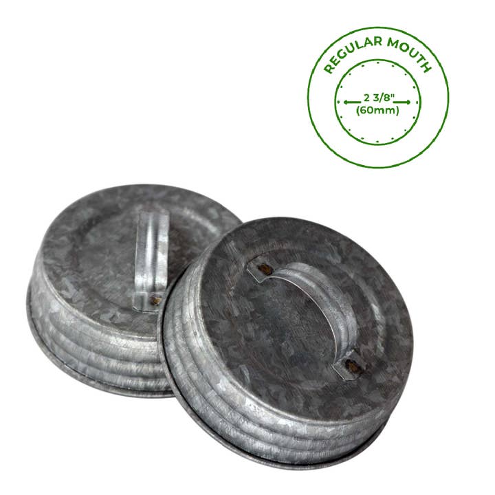 Mason Jar Lifestyle - Vente Pots - Poignée en métal galvanisé/couvercle de boîte pour bocaux Mason