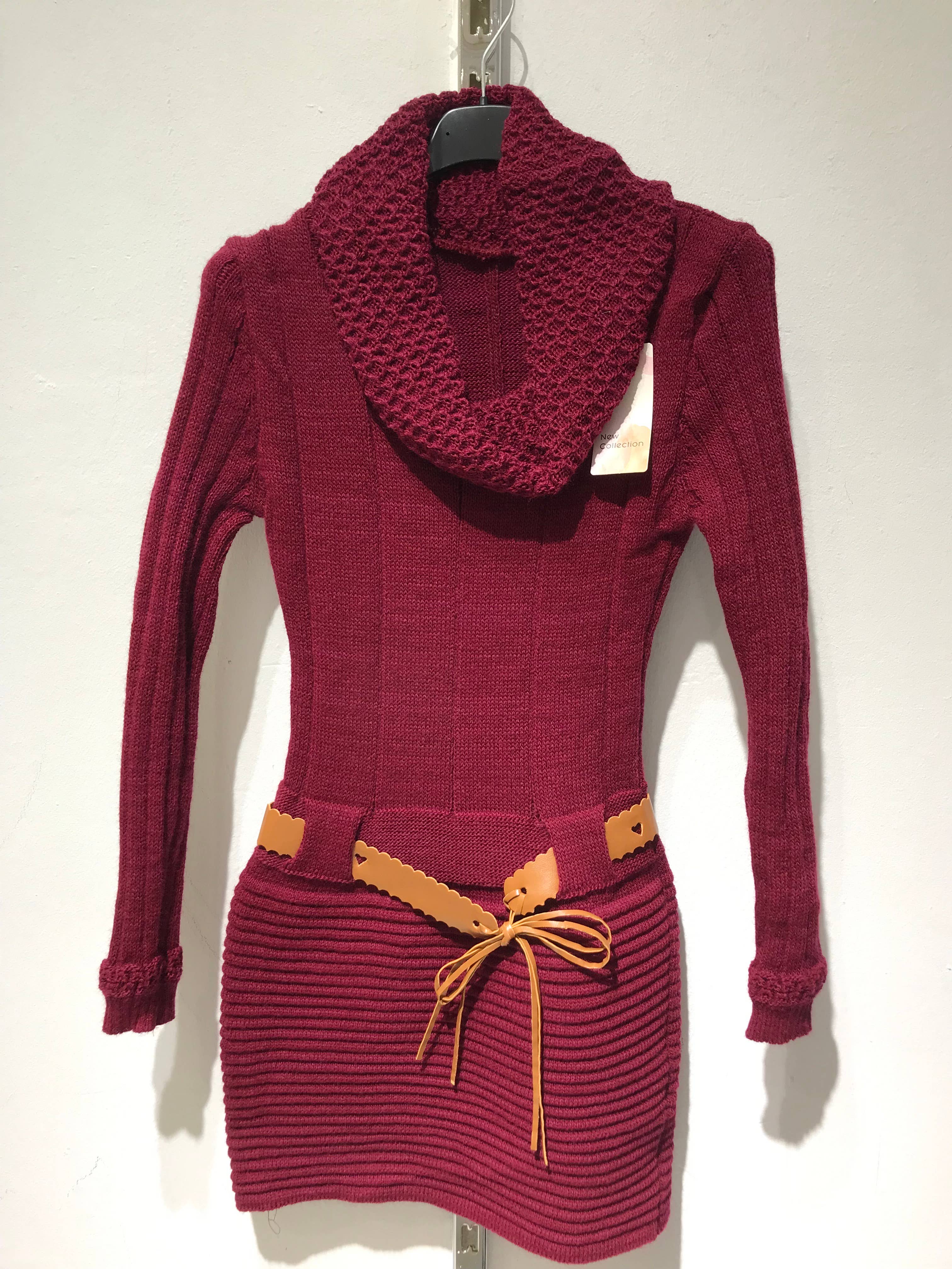 Only Yuan - Wholesale Knit Top - Women's - ref 2225 long sweater with belt10