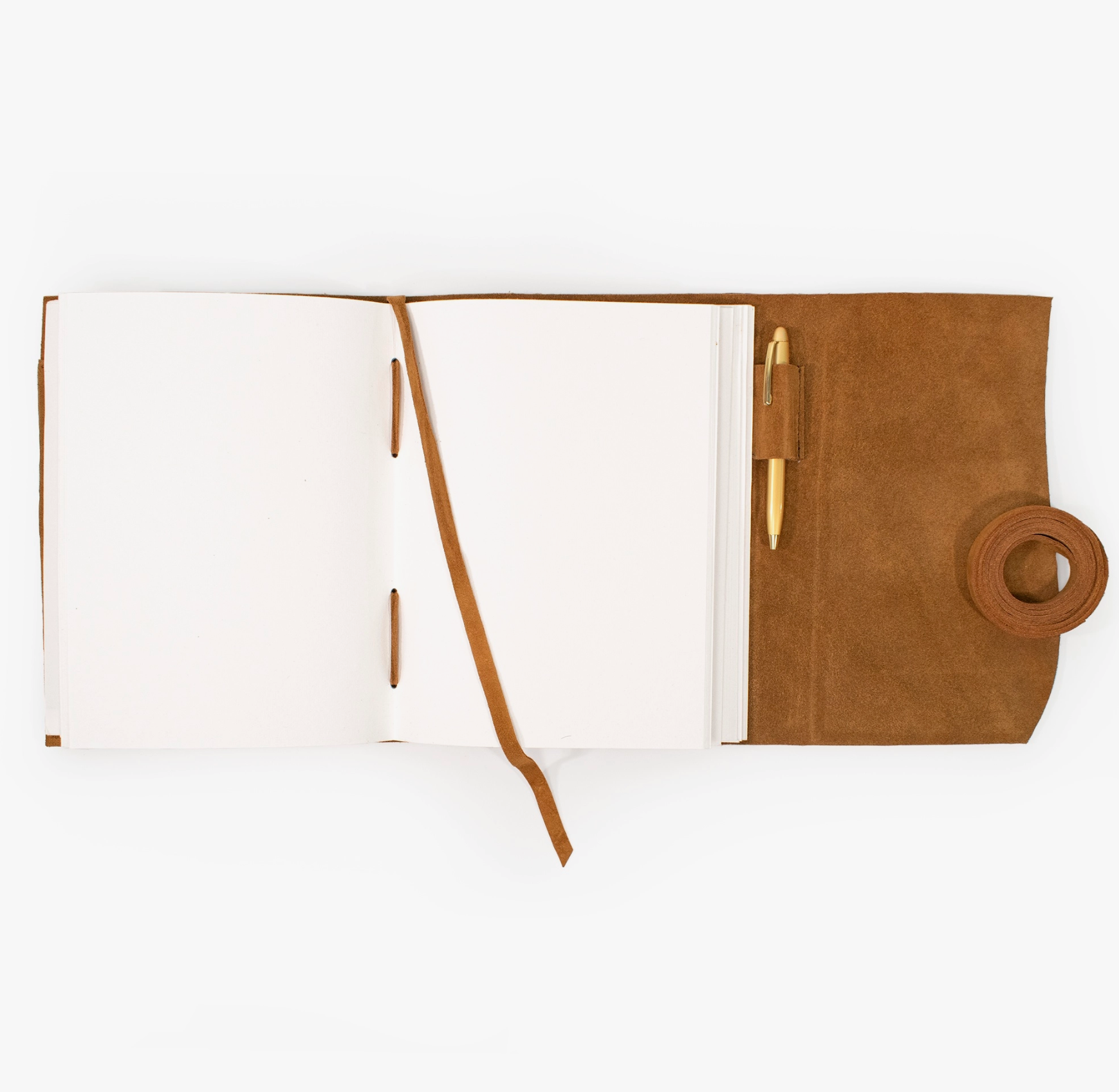 Andaluca - Wholesale Journal/Diary - Suede Journal w/ Organic Cotton Paper Large: Cognac2