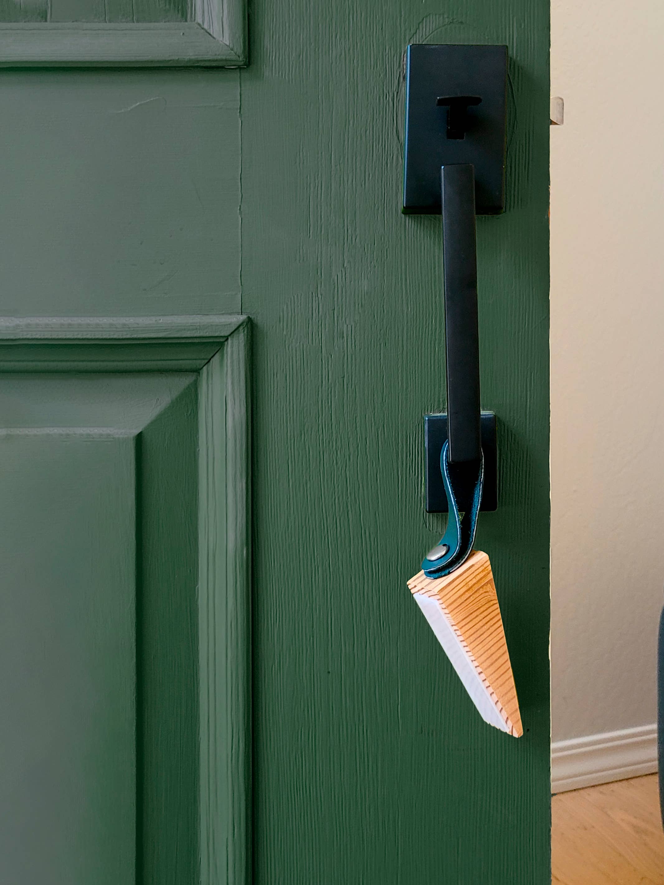 normal Behaviour - Wholesale Door Stop - Wooden Door Stop Wedge w/ leather hanging strap and antiskid7