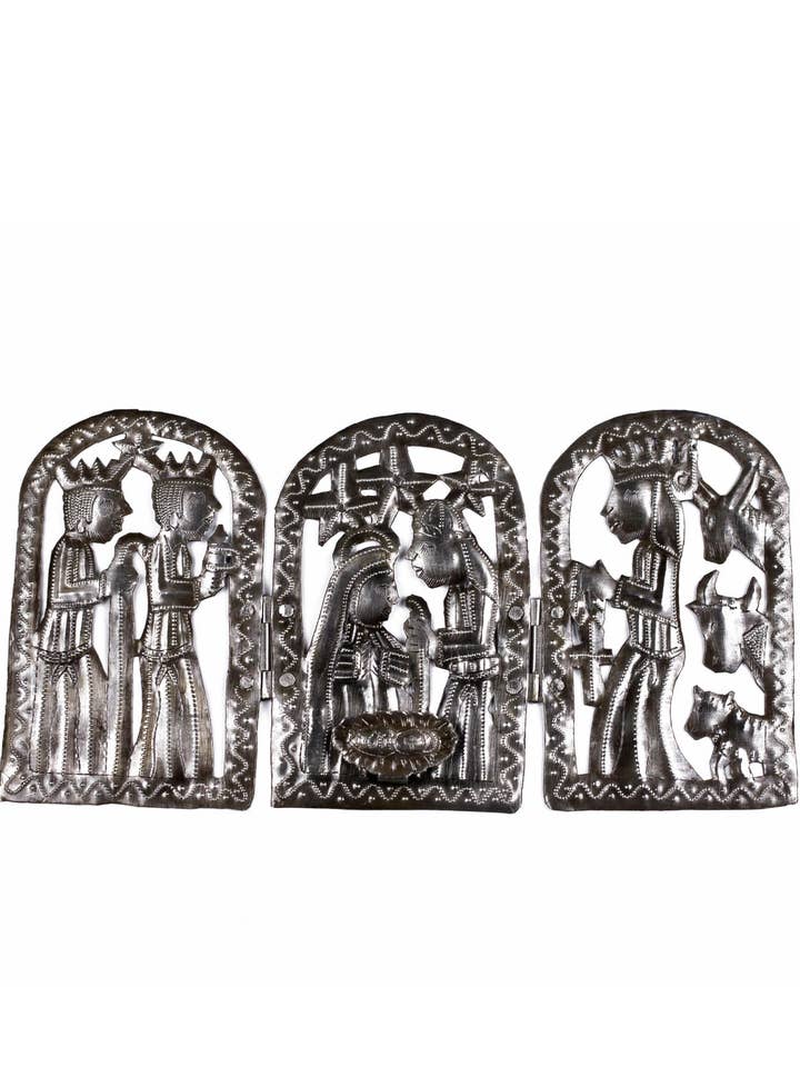 Trifold Nativity Metal Art for wholesale by Vi Bella