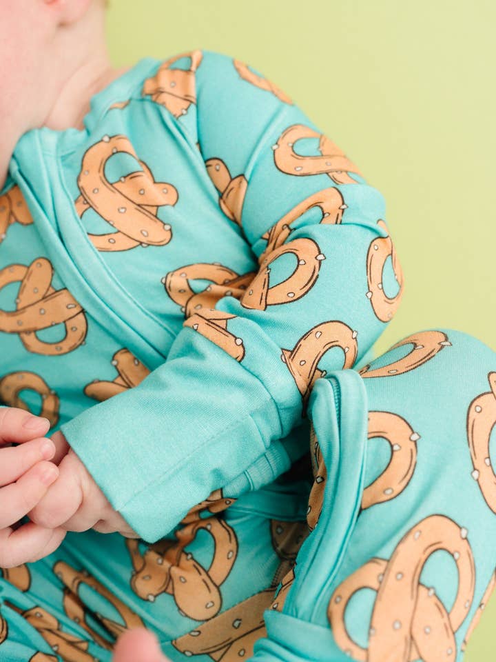 Little One Shop - Wholesale Sleepsuit - Baby - Pretzel Party Bamboo Sleeper