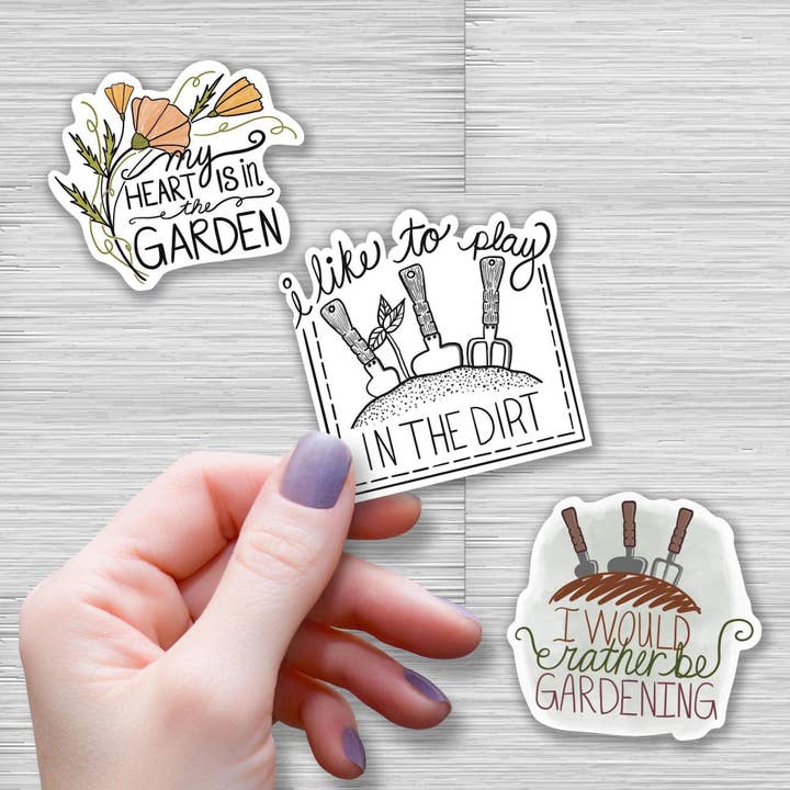 Beth Ann Erickson Designs - Wholesale Sticker - Gardening Sticker Set, Garden Sticker Pack 3