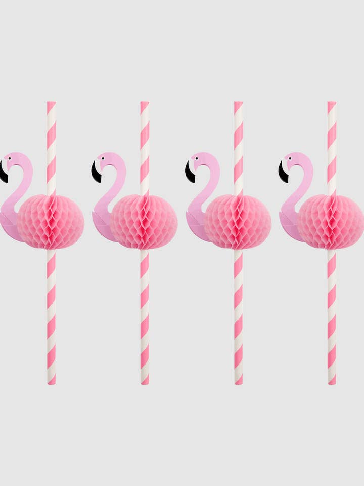 Flamingo Honeycomb Straws (10 pr. pakke) for engroshandel hos Coterie Party Supplies