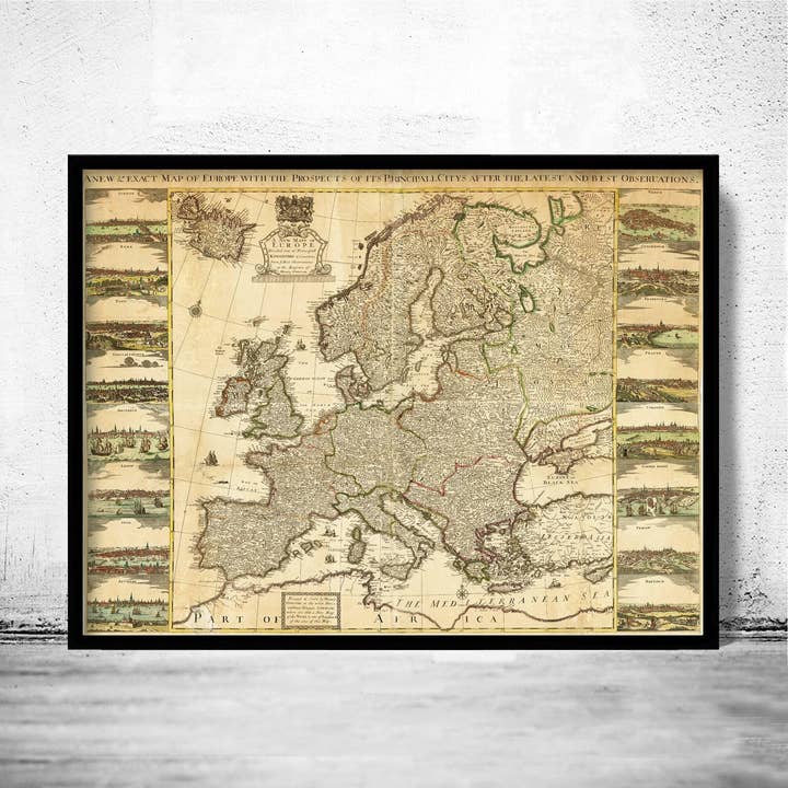 Old Map of Europe 1741 Vintage Map | Europe Map Gift Europe Map Print | Vintage Europe Map | Europe Map Wall Art | Large Map Print for wholesale by OldCityPrints - Old Maps and Posters