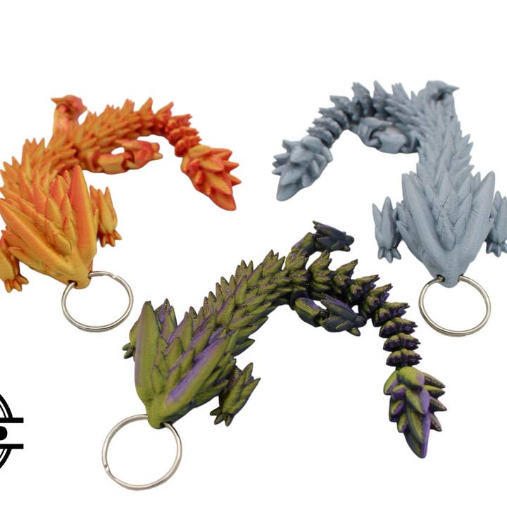 Acworth Alchemist - Wholesale Keychain - Unisex - Spiky Dragon Keychain - 3D Printed Articulated Dragon