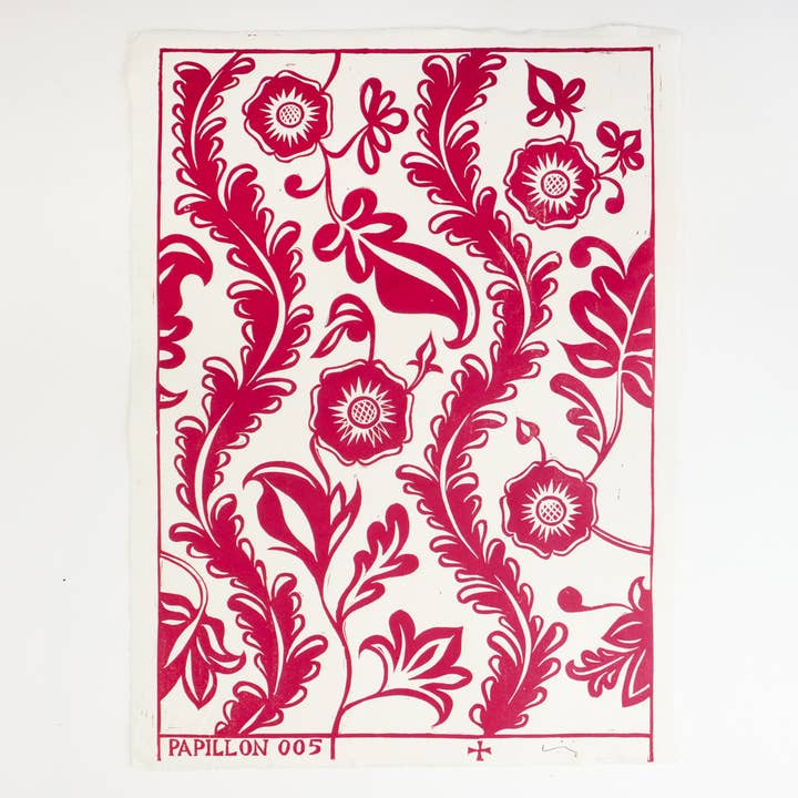 Papillon Press - Wholesale Art Print - Papillon Flora Block Print5