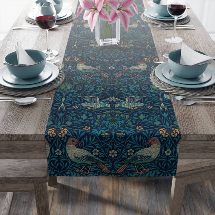 Willy Morris Home Emporium - Wholesale Table runner - Table Runner inspired by William Morris - Bluebird Collection2