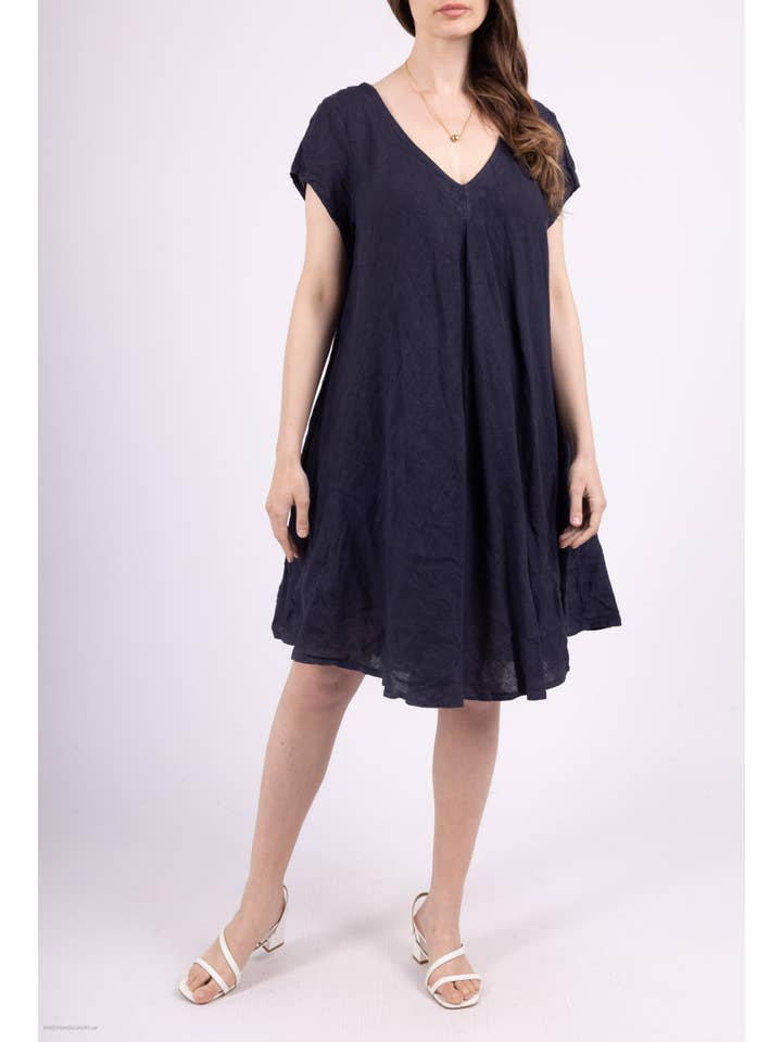 Shyloh – Engroshandel Kjole - Dame – Flydende linned kjole med lommer 149525