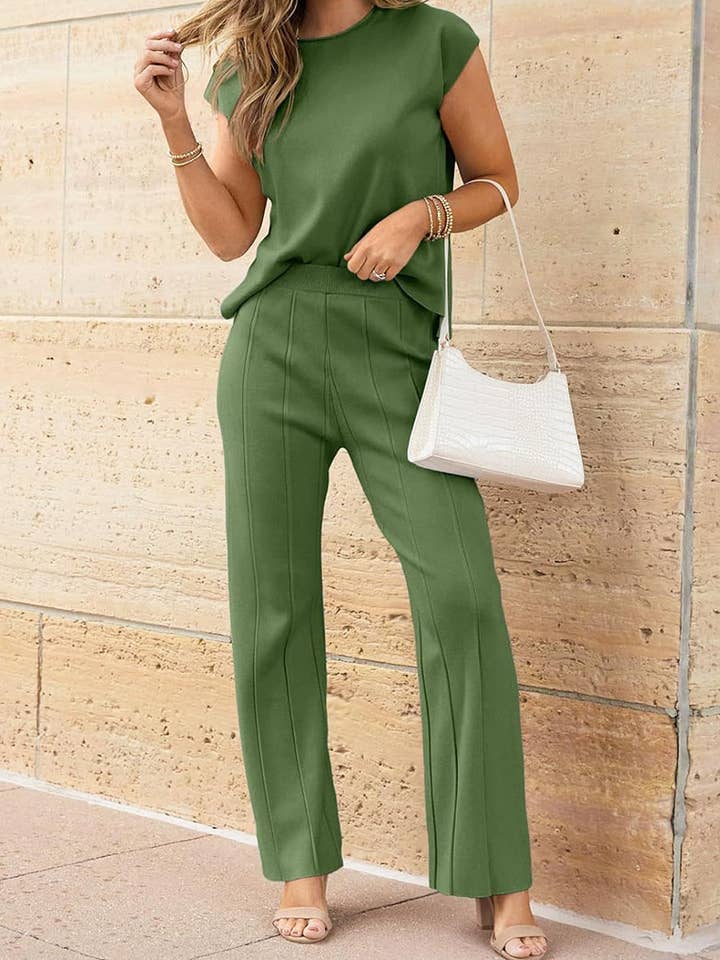 safistyle - Wholesale Lounge Set - Women's - Sleeveless Top and Wide-Leg Pants Set13
