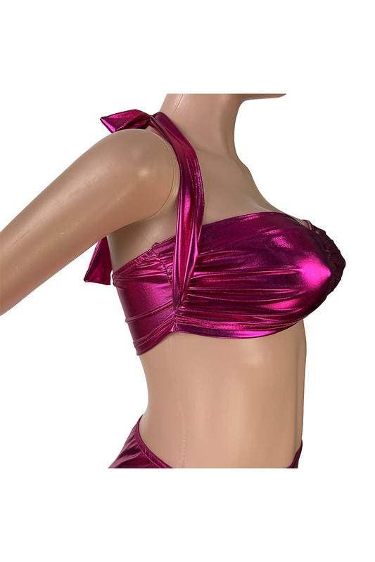 Fashion Combination – Conjunto de top e saia - Mulher por atacado – conjunto mini saia metálica6