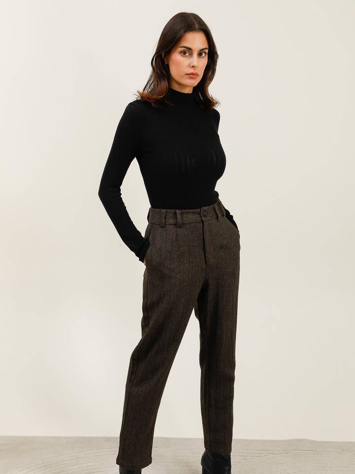 5897 HERRINGBONE TROUSERS for wholesale by Daphnea