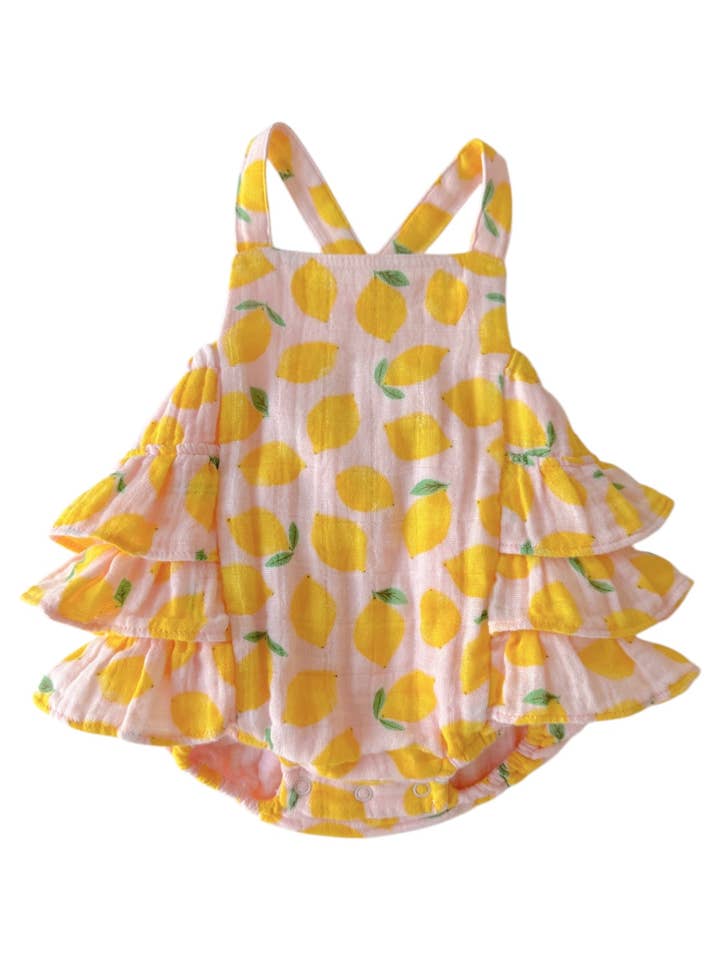 Lemon Sorbet / Muslin Ruffle Sunsuit for wholesale by SIIX Collection