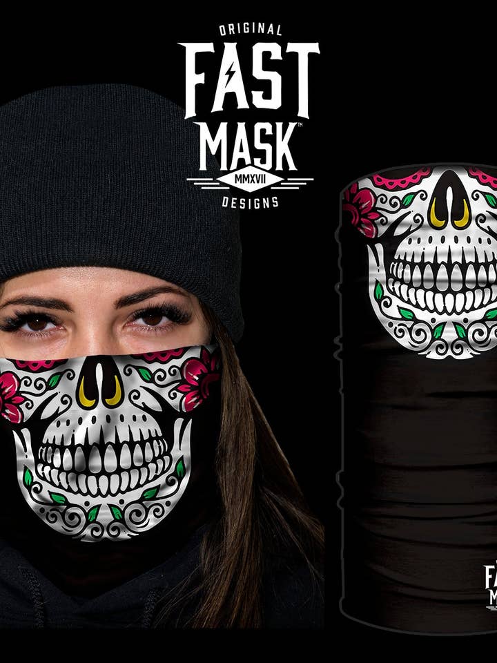 Sugar Skull Face Neck Gaiter for wholesale by Live Fast Gear