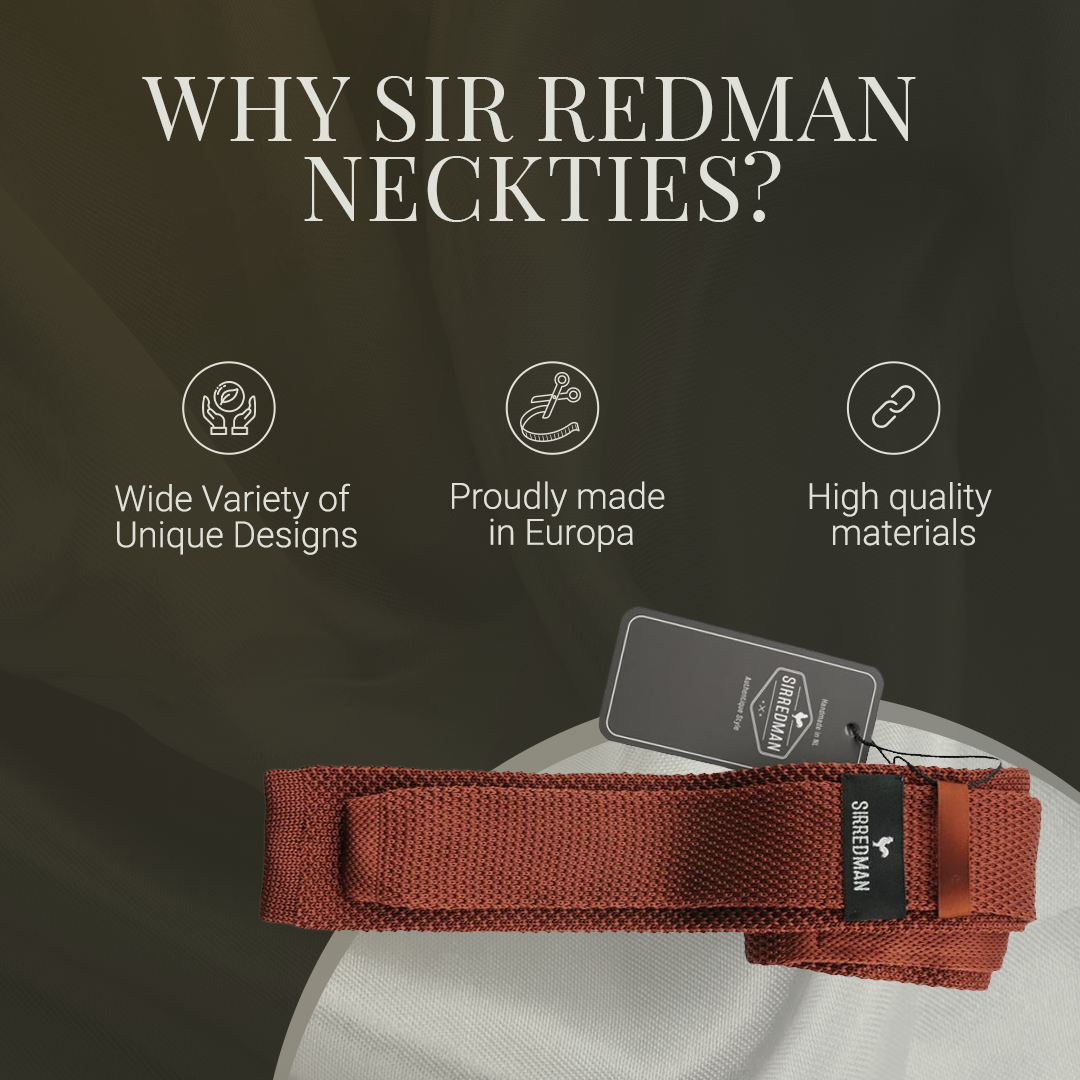 Sir Redman - Wholesale Necktie - Men's - Sir Redman Knitted Tie - Rust brown2
