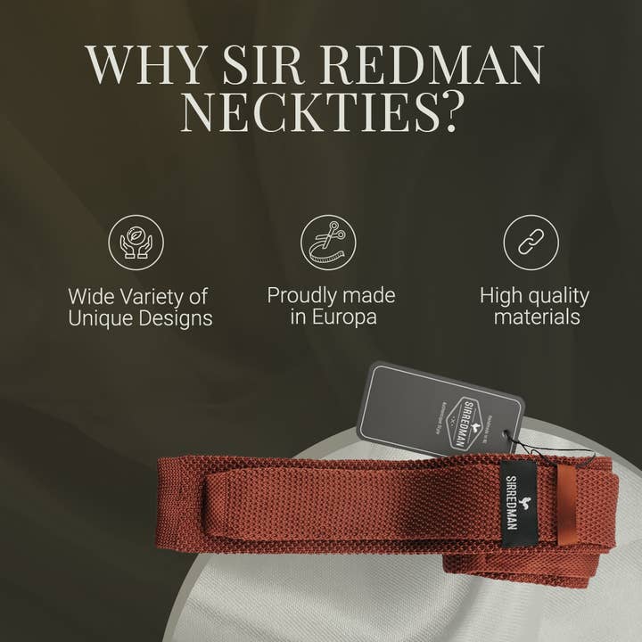 Sir Redman - Wholesale Necktie - Men's - Sir Redman Knitted Tie - Rust brown2