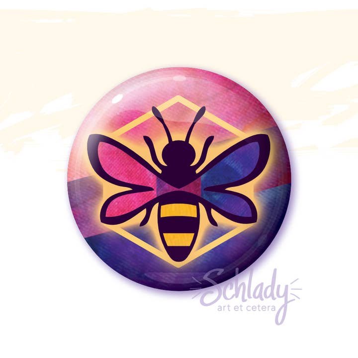 Schlady - Wholesale Lapel Pin/Button - Bee - Bi Pride Button Pin