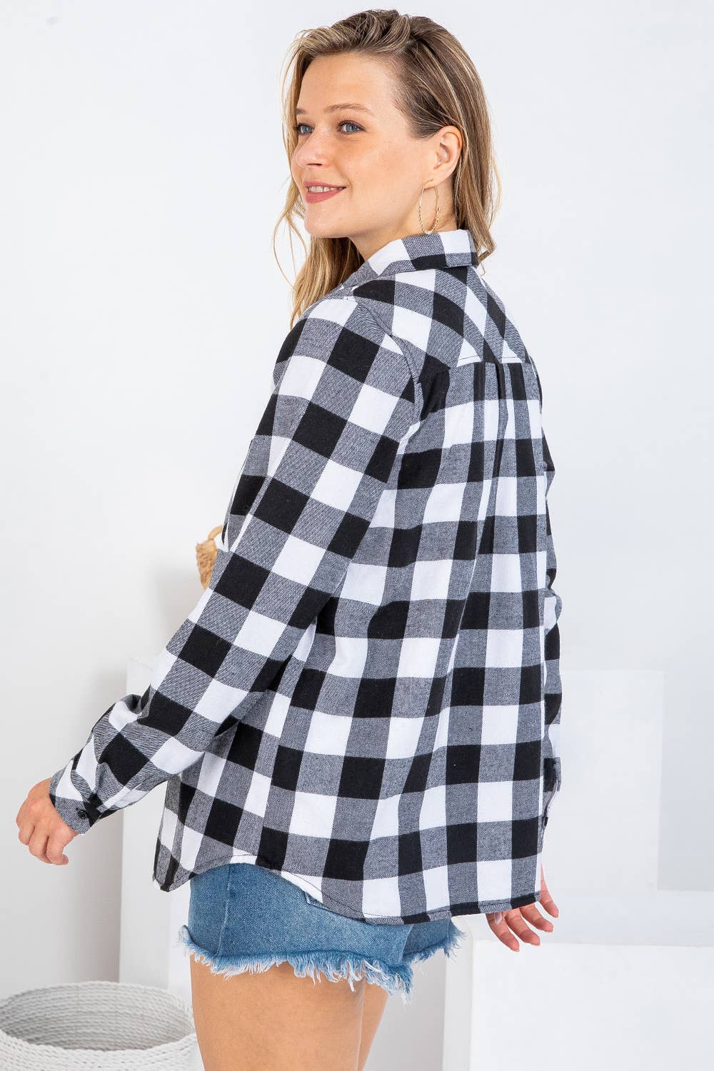 Sweet Lovely by Jen - Wholesale Button Down Shirt - Women's - SW148 PLAD SHIRT13