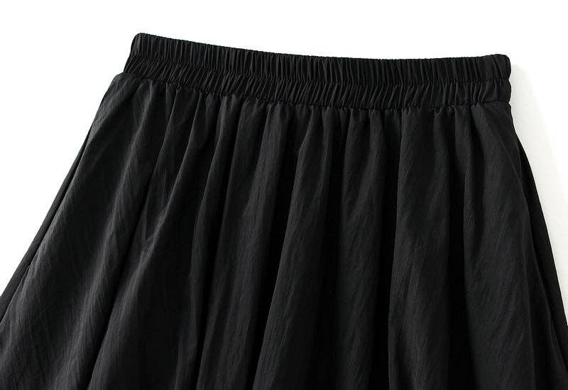 VividLux - Wholesale Skirt - Women's - High Waist Paperbag Lantern Skirt – Women's Midi Skirt4