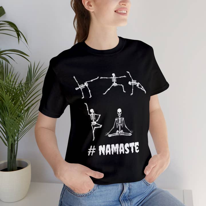 Skeleton macht Yoga-T-Shirt für den Großhandel von Victorholistics