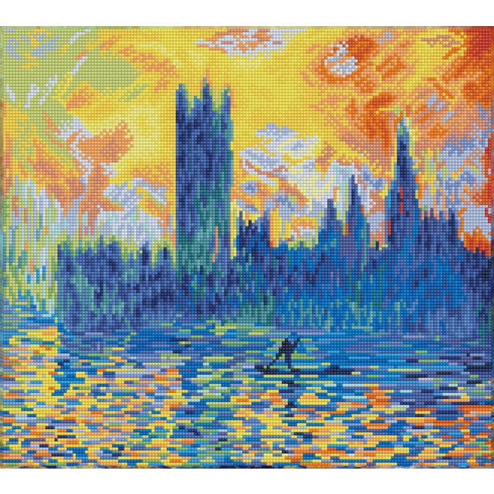 London Parliament in Winter (Apres Monet) for wholesale by DIAMOND DOTZ®