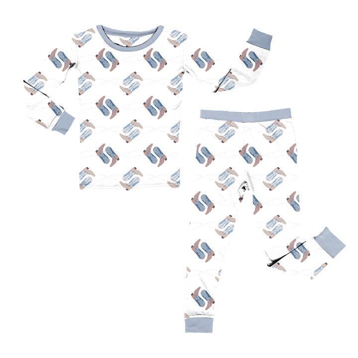 Two Step'n Buckaroo Long Sleeve Pajama Set for wholesale by Lil Wilder Co