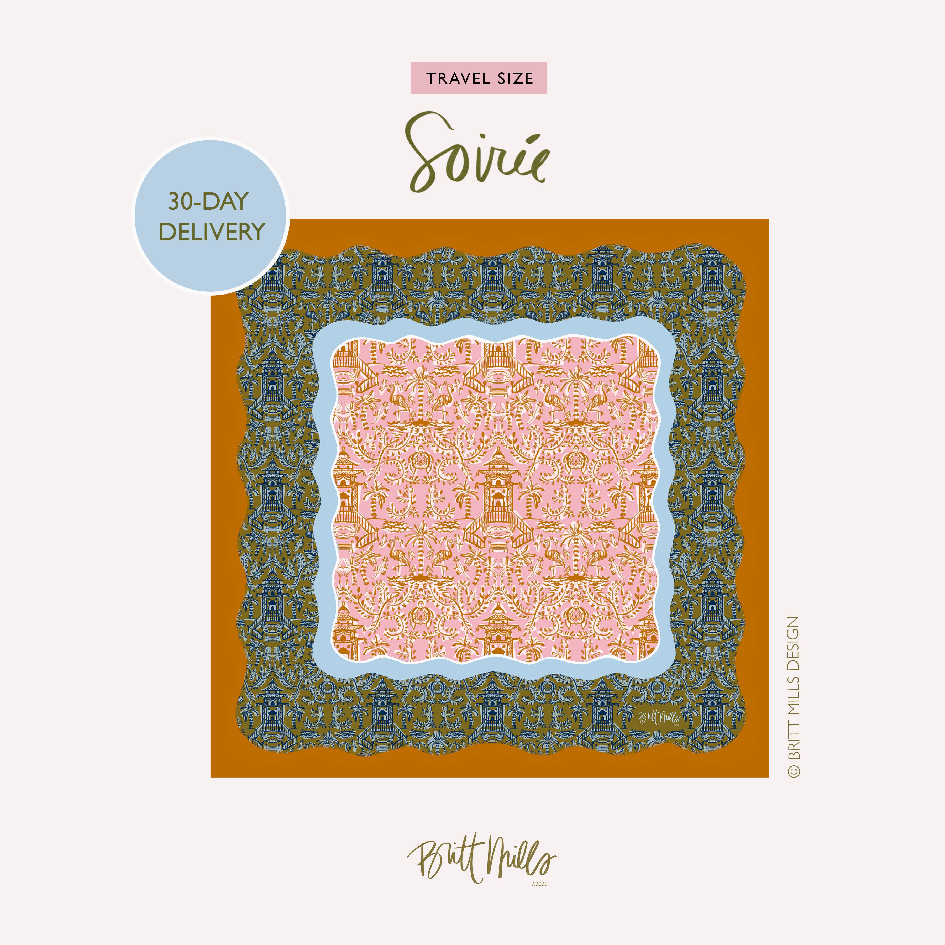 Britt Mills Design - Wholesale Table Protector - Britt Mills Mini Travel Mahjong Mat (Non-Neoprene)7