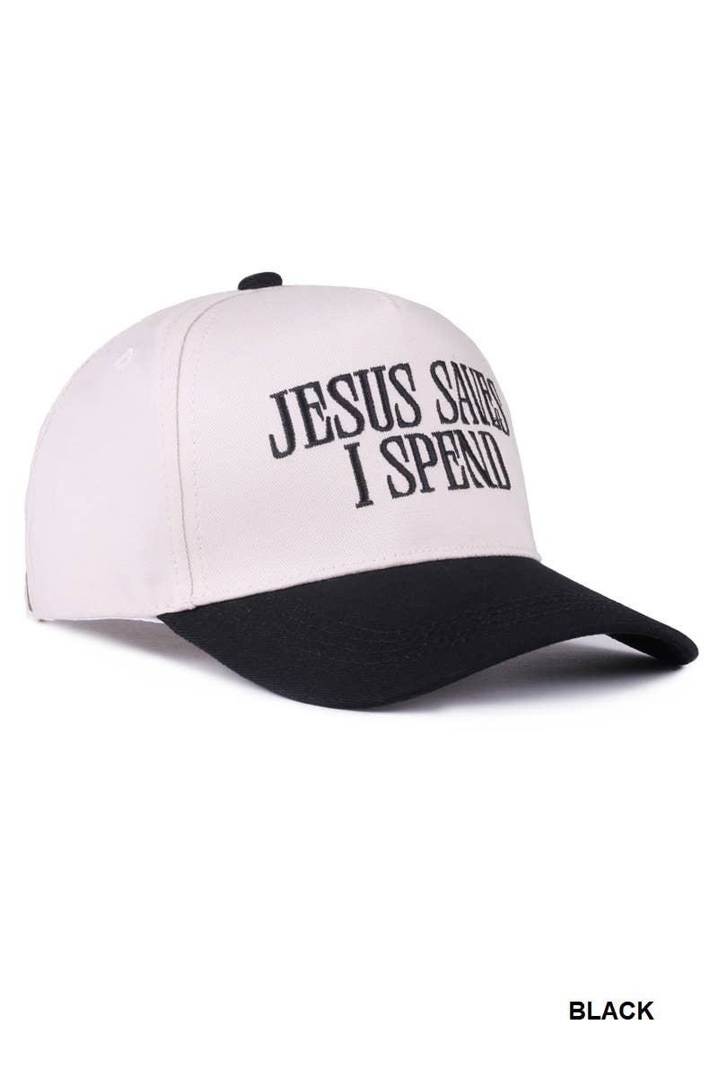 42POPS – wholesale Baseball cap – Unisex – ,,, 0827 Jesus Saves I Spend Two Tone Canvas Cotton Cap SI-279957