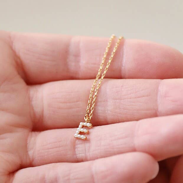 Lisa Angel - Wholesale Pendant/Charm Necklace - Tiny Pearl Initial Charm Necklace in Gold6