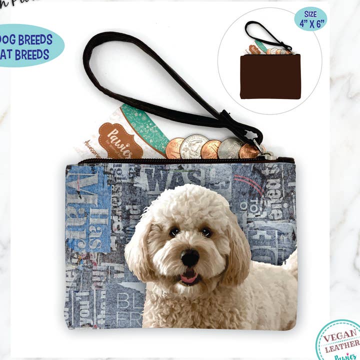 Goldendoodle hvid møntpung • Gulvdisplay valgfri for engroshandel hos pawies