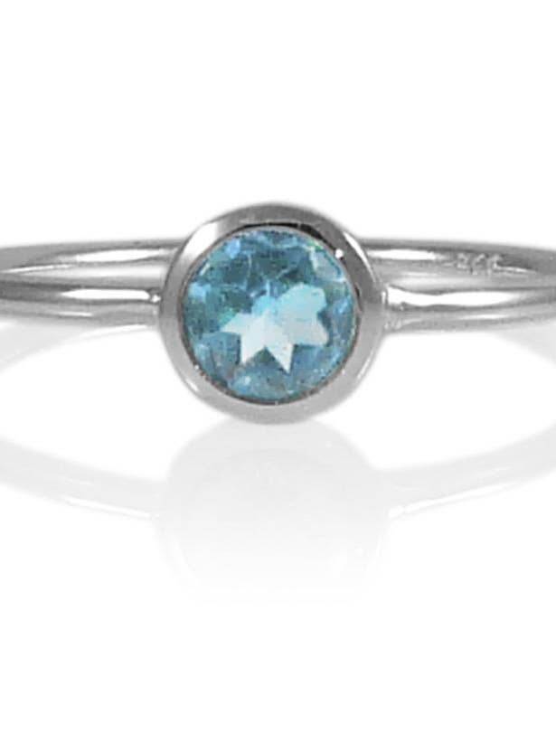 Anel de Empilhamento Bilbao Topázio Azul por atacado de Sikara & Co.